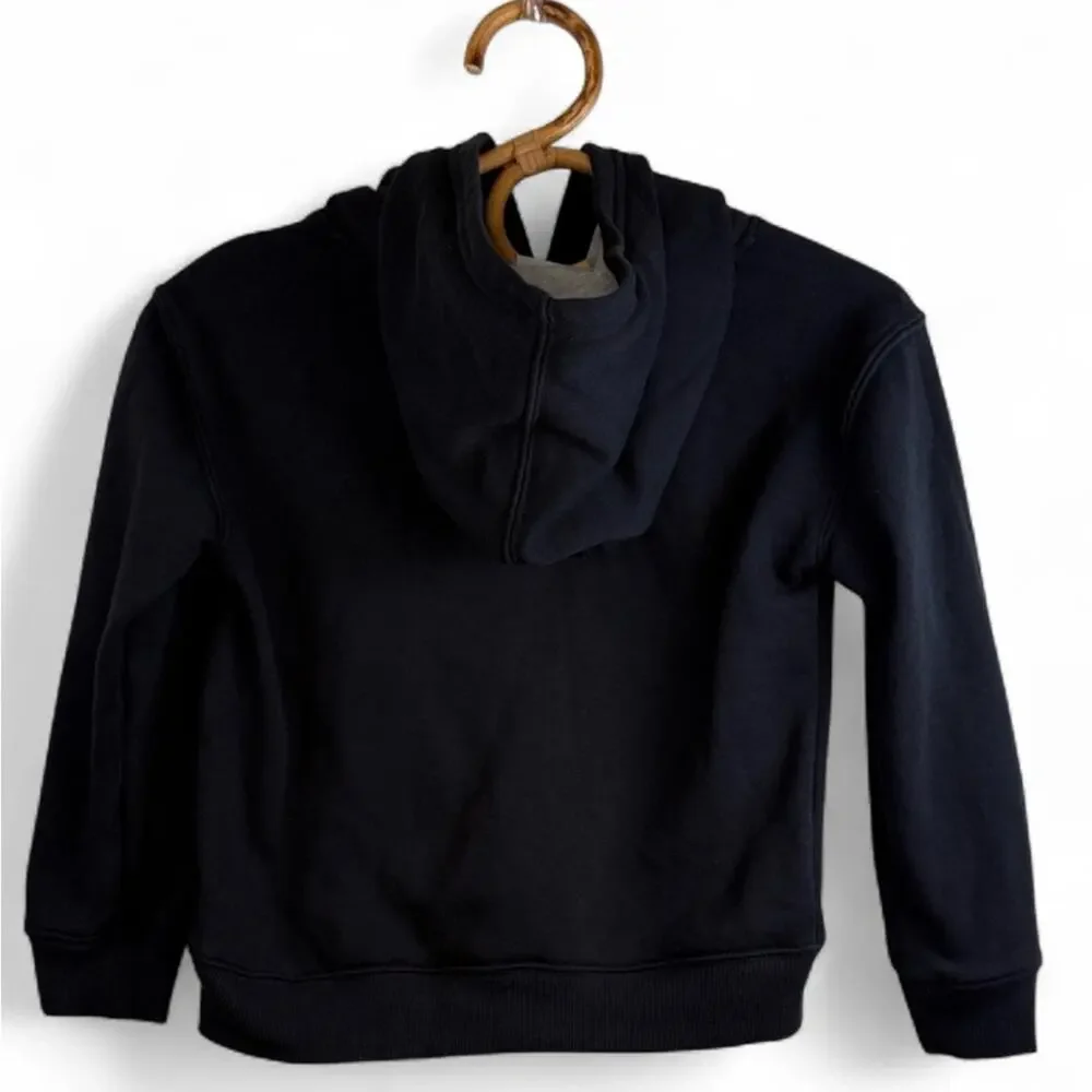 Champion Black Unisex Pullover Embroidered Logo Kids Hoodie size 6